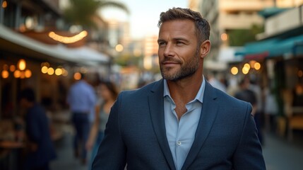 Fototapeta premium Confident Man in Urban Setting