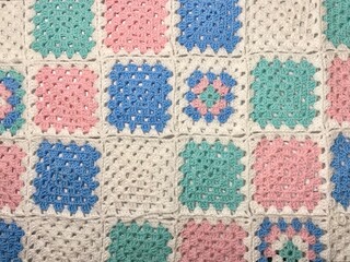 Crochet granny squares samples multicolor different colors photo handmade craft hobby