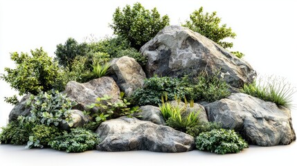 Natural Rock and Greenery Landscape Arrangement