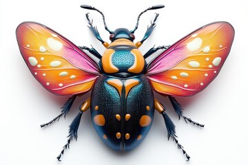 Colorful exotic beetle with intricate patterns	