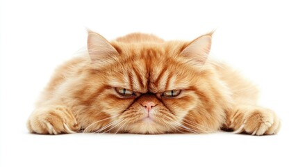 Stern Long-Haired Cat with Intense Expression