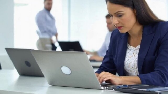 wide shot information security analyst collaborating with IT staff to resolve breach or security analyst working with team on breach resolution or IT staff handling security issue