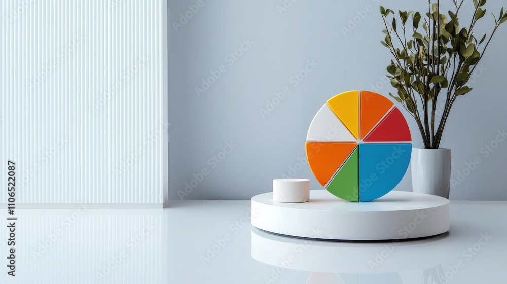 Aufkleber interactive white pie chart displayed on a tablet in a business setting, perfect for showcasing mark