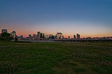 Osaka Skyline Cityscape at Sunset