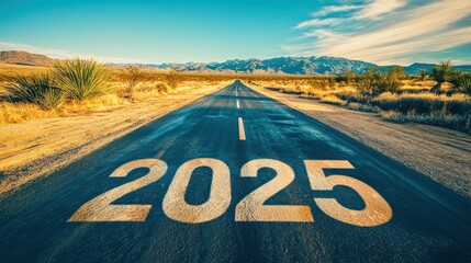 Endless Road with 2025 Numbers	