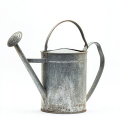 Vintage Galvanized Metal Watering Can for Garden or Indoor Use