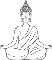 A Serene and Calming Buddha Illustration for Deep Meditation and Cultivating Mindfulness