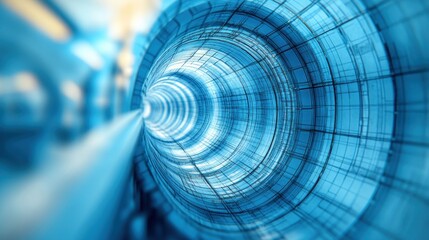 Abstract Tunnel of Blue