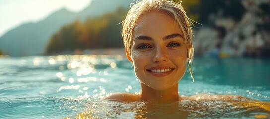Smiling Woman in Water
