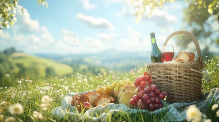 Serene Picnic Scene in a Beautiful Natural Setting