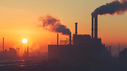 Fototapeta premium beautiful Industrial Warehouse at Sunrise