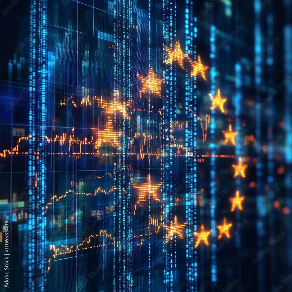 Aufkleber conceptual economic visualization showing holographic inflation rate trends in the european union wi