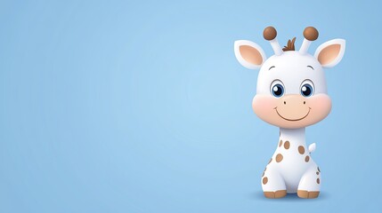 Fototapeta premium Cute Cartoon Giraffe Character in Vector Style with Simple Design