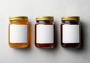 Assorted jars of honey and jam	