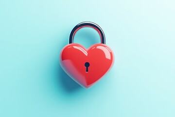 Red heart-shaped padlock	