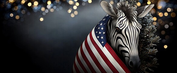 American Flag Bokeh Background for Martin Luther King Day Celebration Art