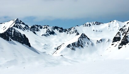 Obraz premium Magnificent View of Snow-Covered Mountain Range