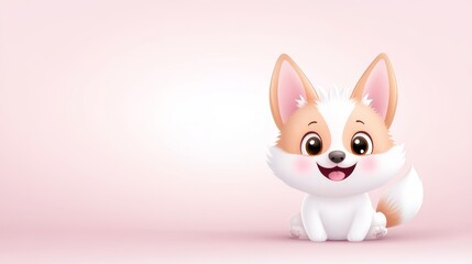 Fototapeta premium Cute Cartoon Pet Character in Vector Style with Happy Expression