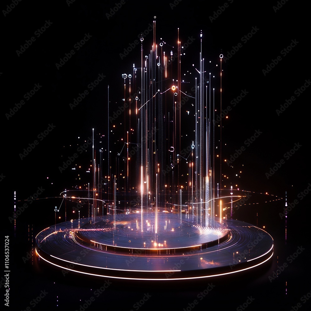 Aufkleber sleek futuristic scene showcasing holographic financial data related to the european union inflation