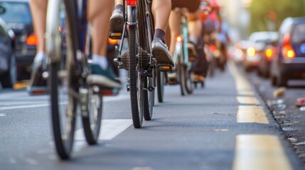 Fototapeta premium Commuting to Work: Whether by car, bike, or public transit, navigating traffic while mentally preparing for the day and organizing tasks to stay productive. 