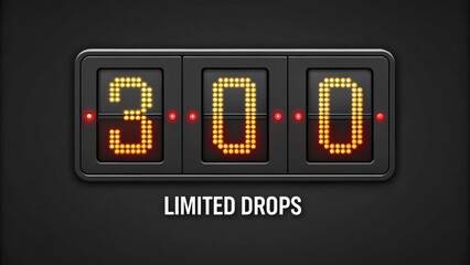 A countdown timer emphasizing limited drops creating excitement and urgency for buyers to act quickly.
