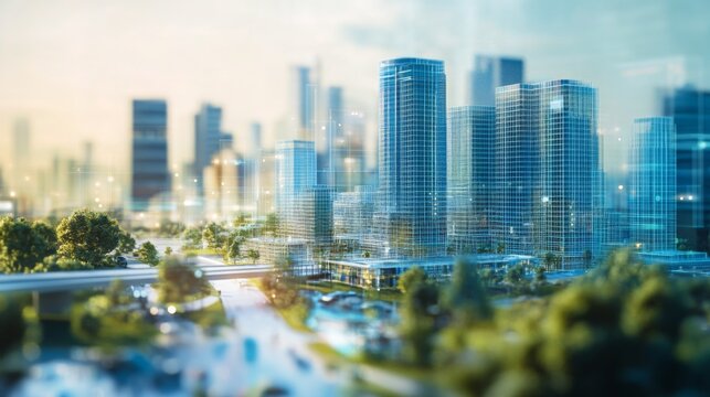 A vibrant urban environment filled with modern high-rise buildings reflects innovative design and advanced construction techniques.