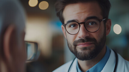Obraz premium Close-up of a doctor talking to his patient