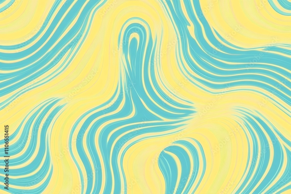 Poster Abstract Wavy Background with Smooth Yellow and Teal Patterns for Graphic Design