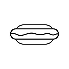 Hot dog outline icon.  Frankfaurter simple line trendy style illustration for web and app..eps