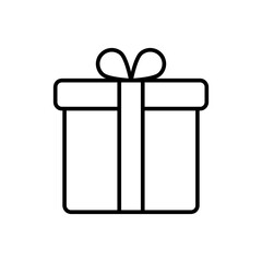 Gift box line icon. vector flat black simple linear illustration for web and app..eps