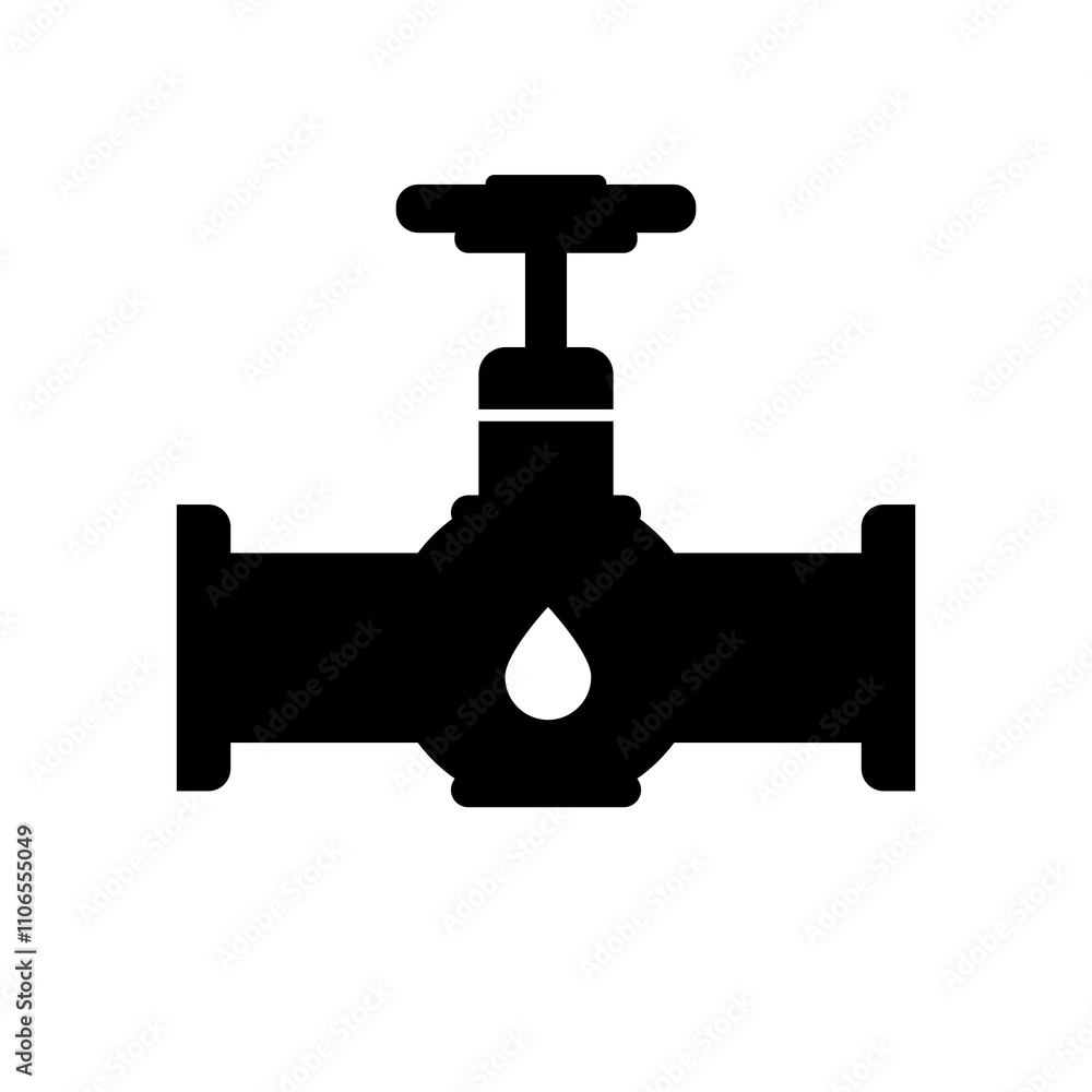 Aufkleber pipe valve vector flat simple illustration for web and app..eps