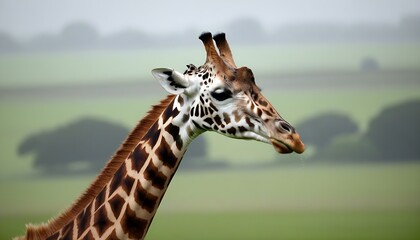 Obraz premium Elegant Giraffe Portrait on the Savanna