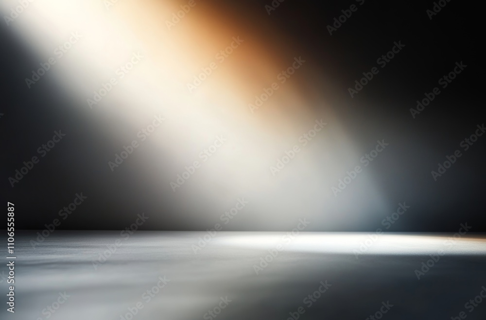 Poster minimalist ethereal light on dark background for product presentation and mock up
