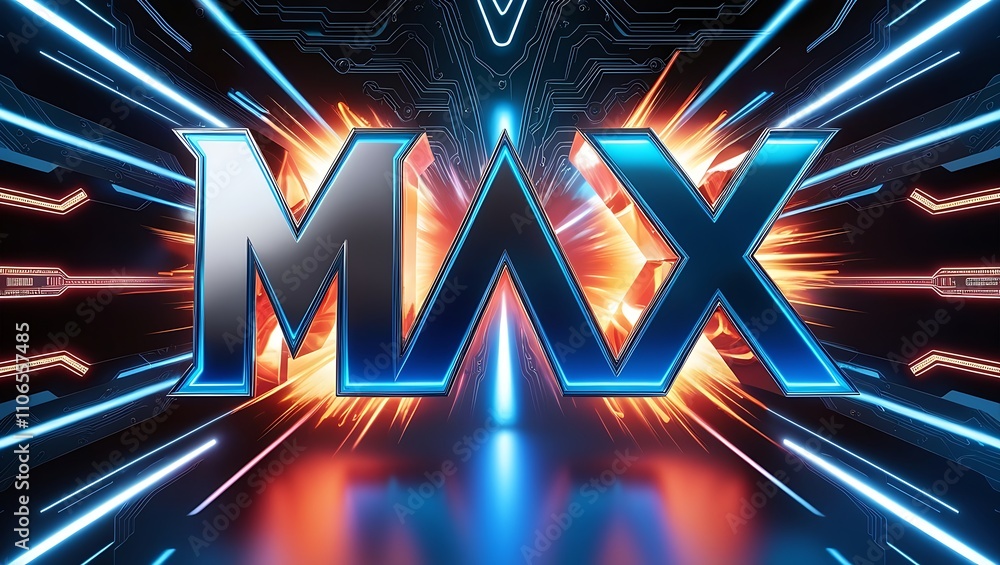 Poster futuristic 3d text 