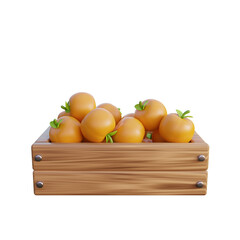 wooden box with oranges