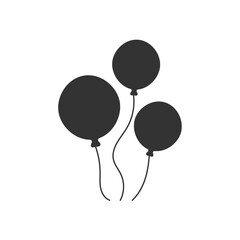 風船のベクターアイコン(シルエット・白黒) © Keyglad