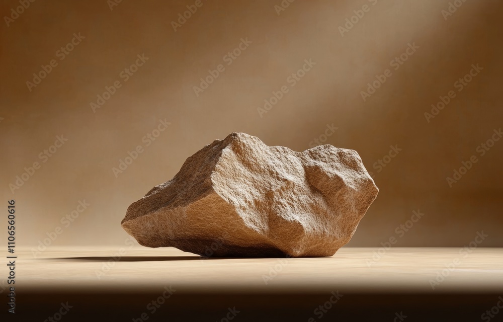 Poster nature stone display on brown background minimalist modern presentation podium