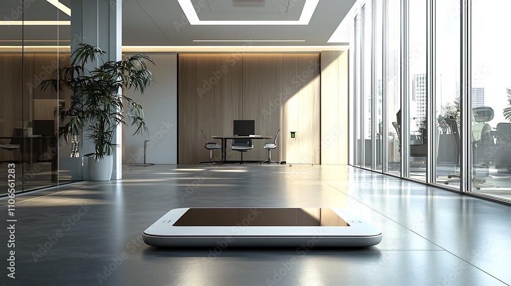 Aufkleber streamlined wireless charging station enhancing the modern office workspace a sleek and efficient de