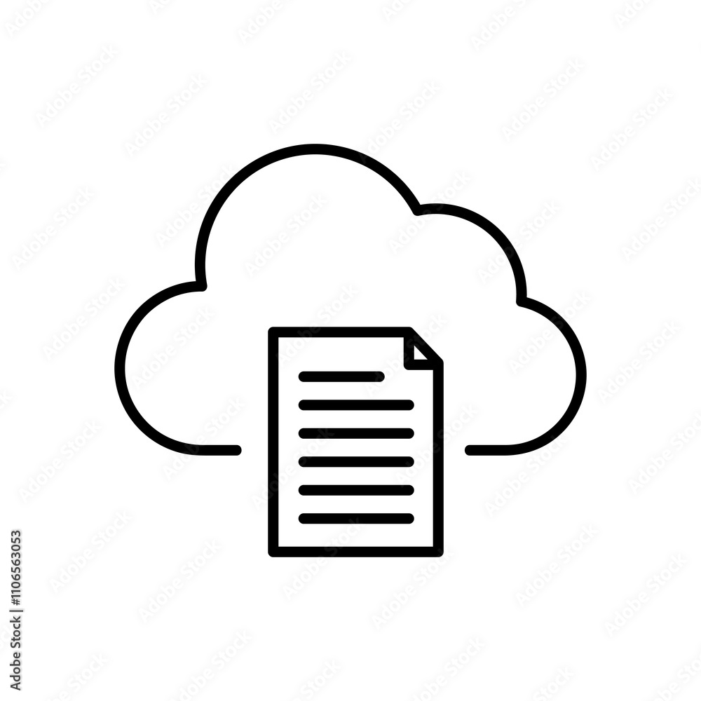 Poster document file cloud vector icon. vector flat black trendy style illustration for web and app..eps