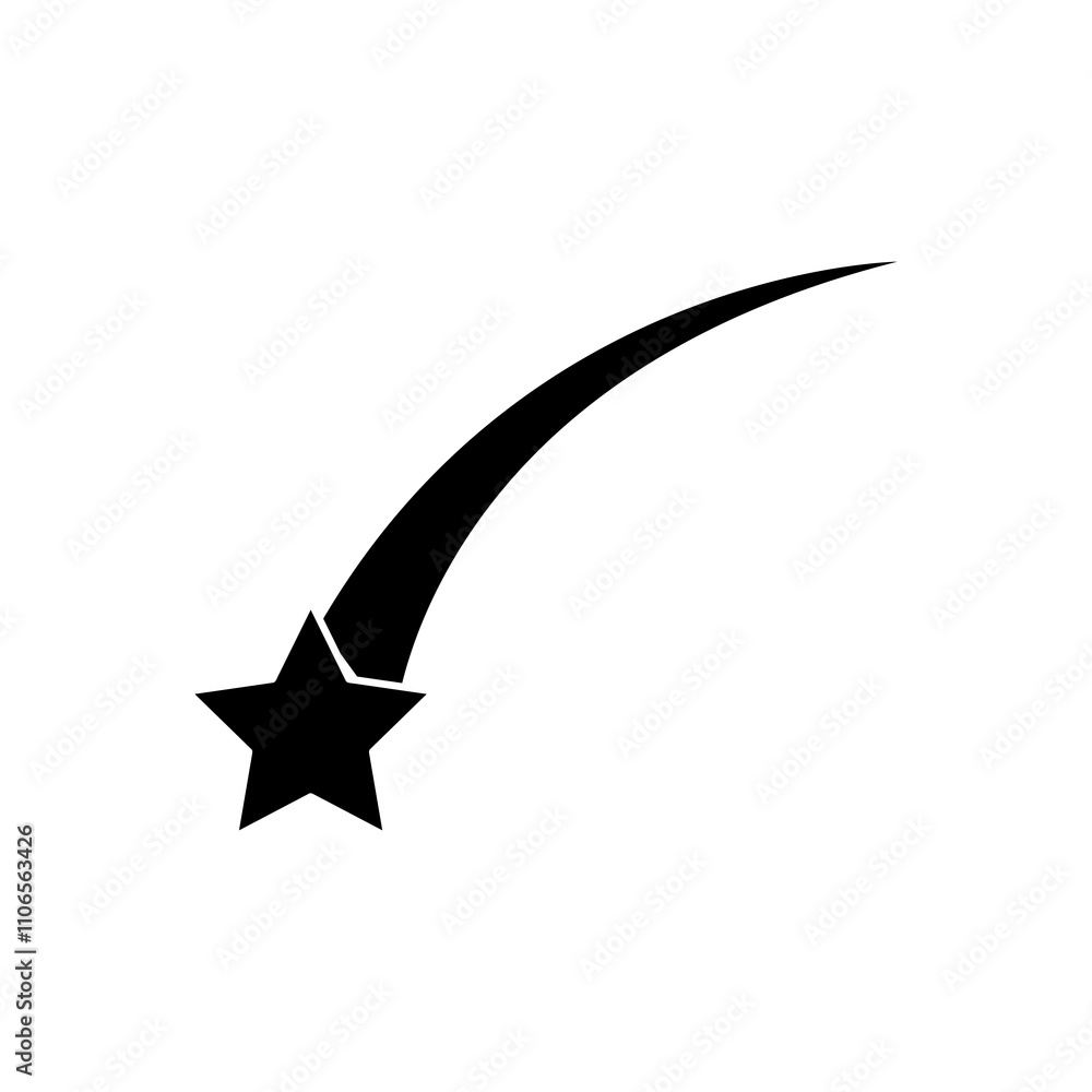 Poster falling star vector icon.vector flat black simple trendy style illustration for web and app..eps