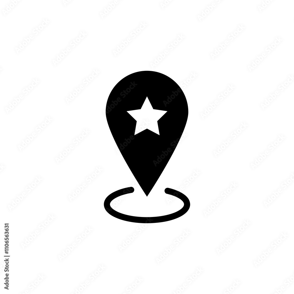 Poster favorite location marker. vector map pin, pointer trendy style illustration for web and app..eps