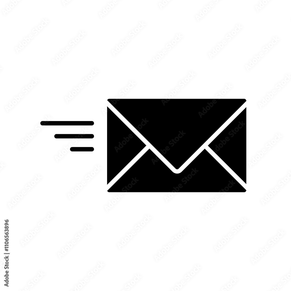 Poster mail send icon vector, filled flat sign, vector send message trendy style illustration for web and a