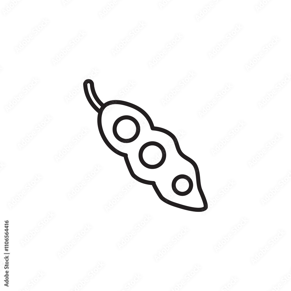 Poster organic soya beans vector icon. vector flat black linear illustration for web and app..eps