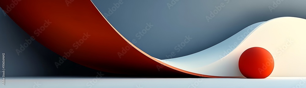 Poster Minimalist Abstract Gradient Art with Curves and Shapes for Modern Business Presentation
