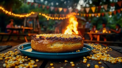 Rustic Corn Loaf and Campfire Celebration at a June Festival