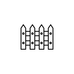 Wooden fence flat icon, vector Fence linear illustration for web and app..eps