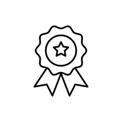 Award ribbon vector icon, simple flat black linear illustration for web and app..eps