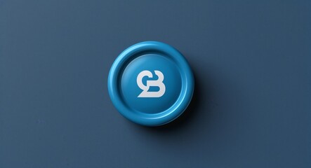 Button on Blue background design
