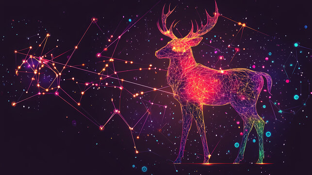 Vibrant sagittarius zodiac representation with abstract geometric patterns. ai. Mythic. Illustration