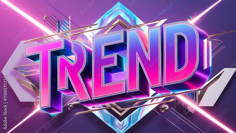 Poster vibrant 3d text 